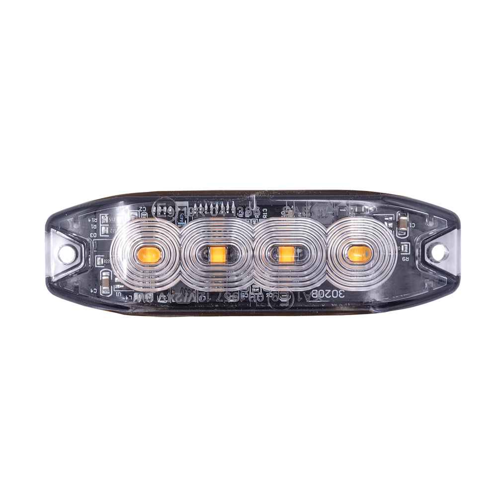 Dinfu 4 x 24 Led Warnlicht frontblitzer Orange + weißes 12v/24v led blitzer  LED Warnleuchte mit 18 Blinkende Stroboskop-Modi IP67 Blitzleuchte  Lichtleiste für Auto Pkw Truck Traktor KFZ LKW (4 PCS) 