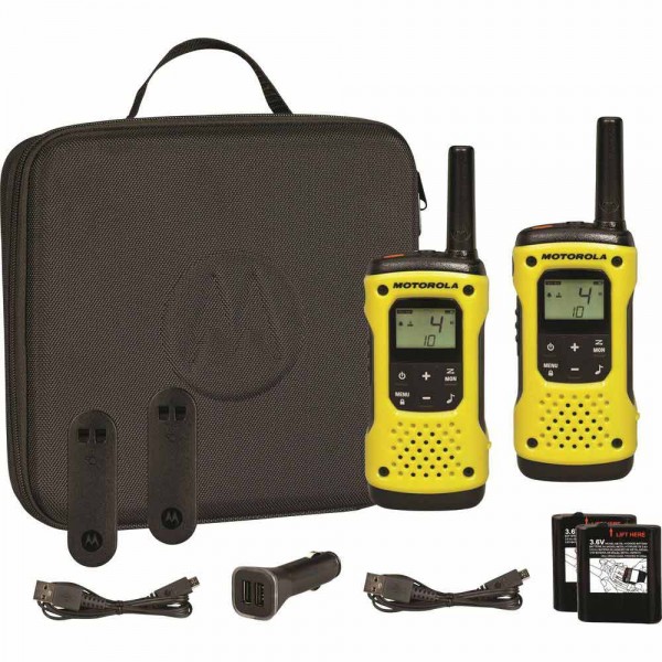 Motorola TLKR T92 H2O Twin Pack PMR446 im Koffer 2x FuG, 2x Gürtelclip, 2x Akku und Ladegerät